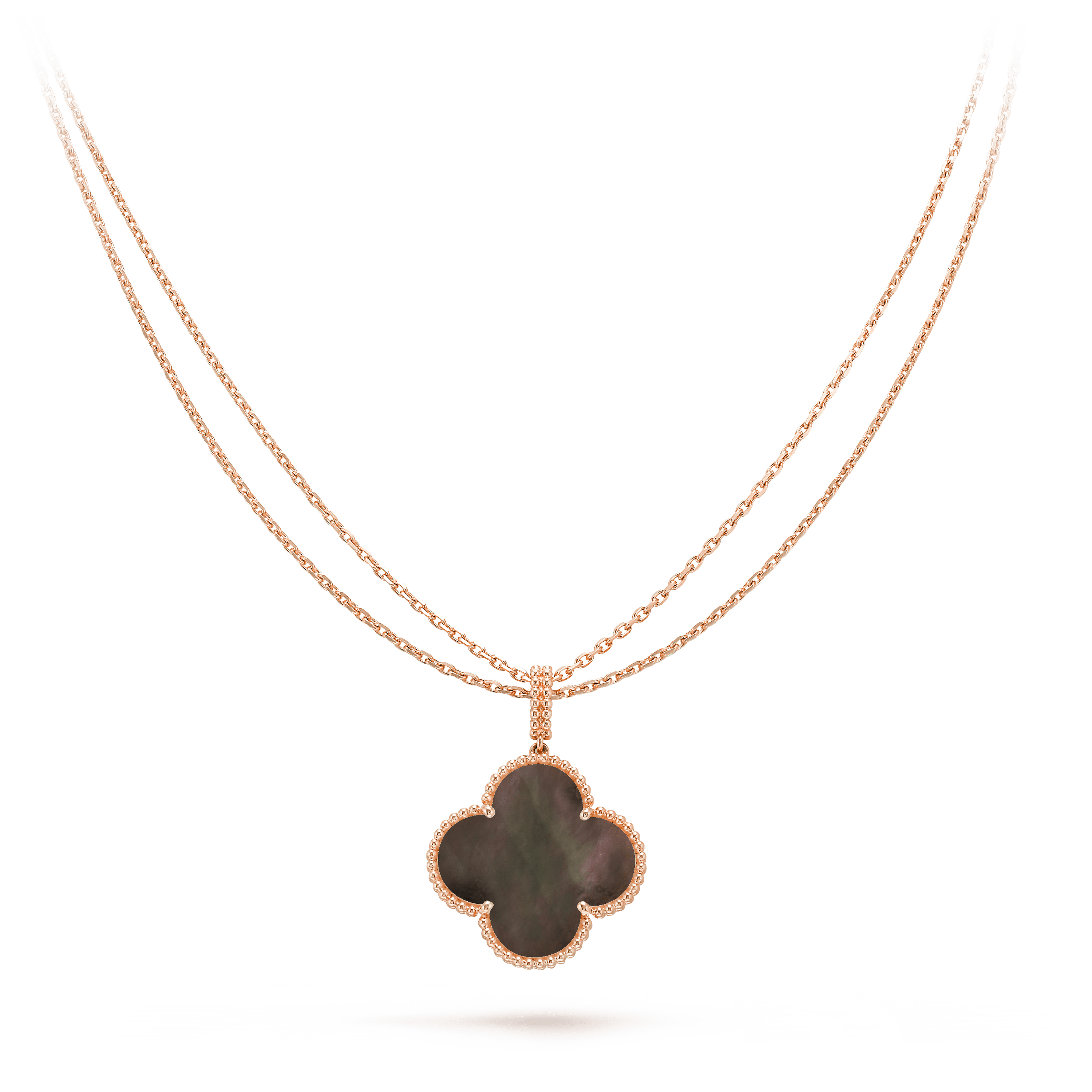 [Luxe]CLOVER 25MM GOLD DARK MOP BIG CLOVER NECKLACE