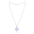 [Luxe]CLOVER SILVER CHALCEDONY BIG CLOVER NECKLACE