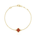 [Luxe]CLOVER  CARNELIAN SINGLE FLOWER BRACELET