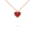 [Luxe]SWEET CLOVER CARNELIAN HEART NECKLACE