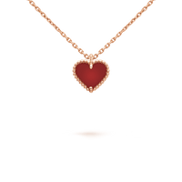 [Luxe]SWEET CLOVER CARNELIAN HEART NECKLACE