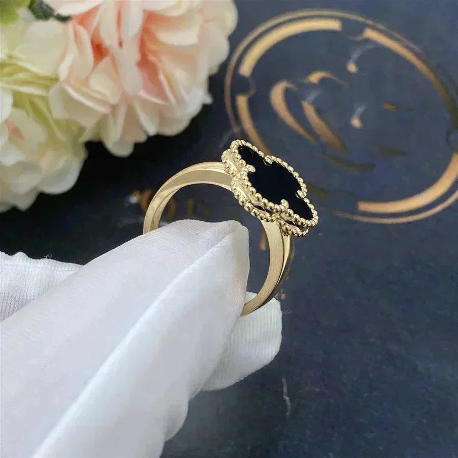 [Luxe]CLOVER ONYX RING