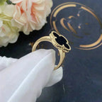 [Luxe]CLOVER ONYX RING