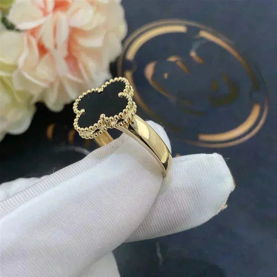 [Luxe]CLOVER ONYX RING