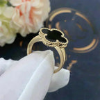 [Luxe]CLOVER ONYX RING