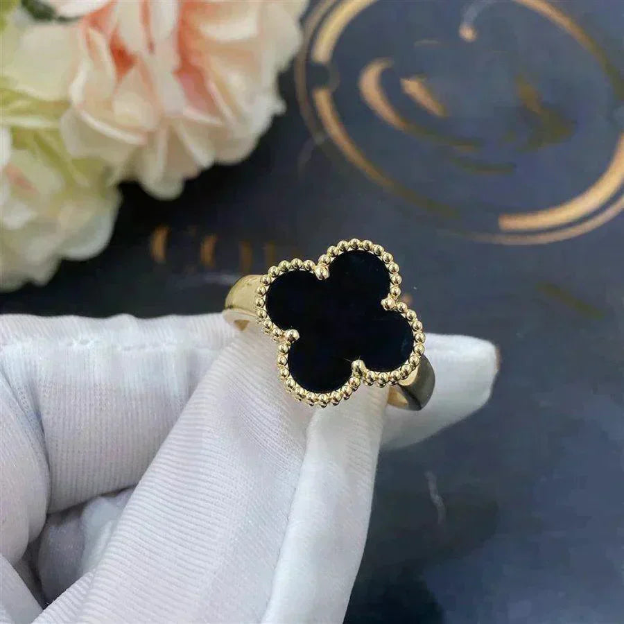 [Luxe]CLOVER ONYX RING