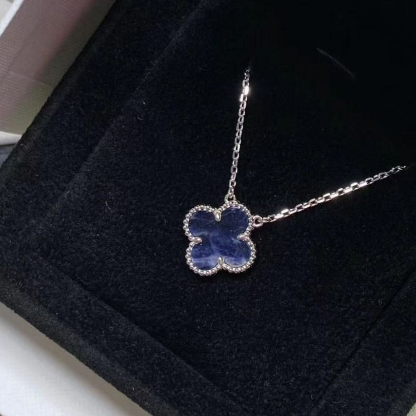 [Luxe]CLOVER 15MM PIETERSITE NECKLACE SILVER