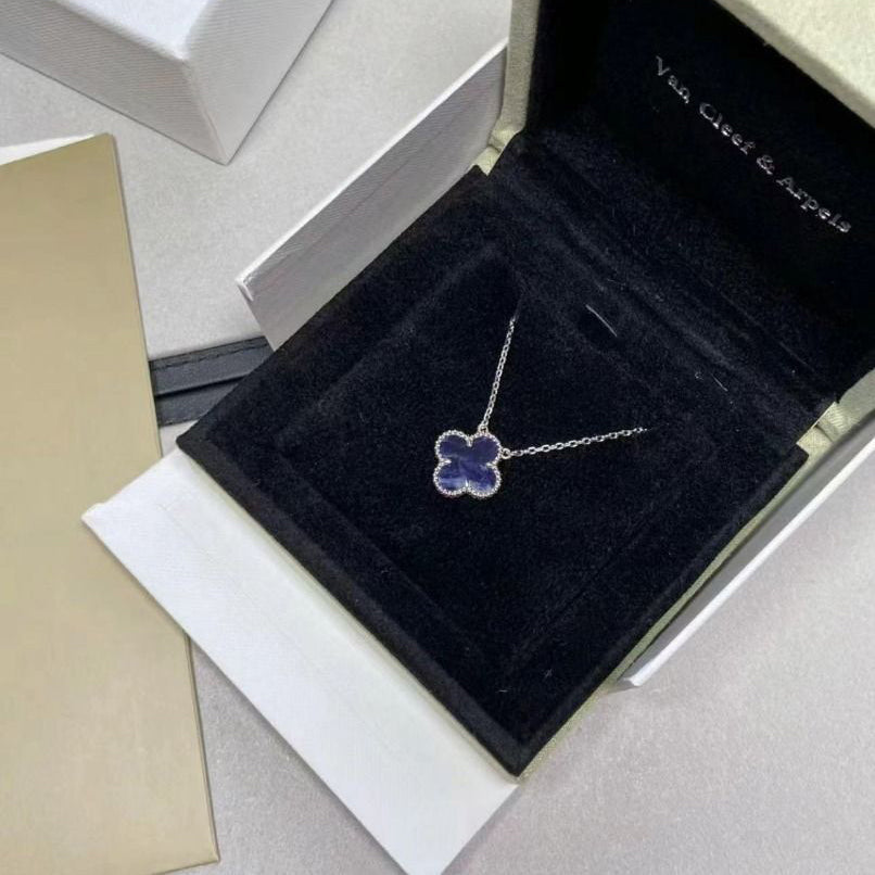 [Luxe]CLOVER 15MM PIETERSITE NECKLACE SILVER