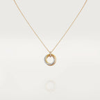 [Luxe]TRINITY NECKLACE SILVER GOLD PINK GOLD DIAMONDS