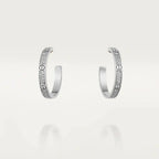[Luxe]LOVE DIAMOND SILVER HOOP EARRINGS