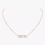 [LUXE] Move Pave_ Rose Gold Diamond Necklace