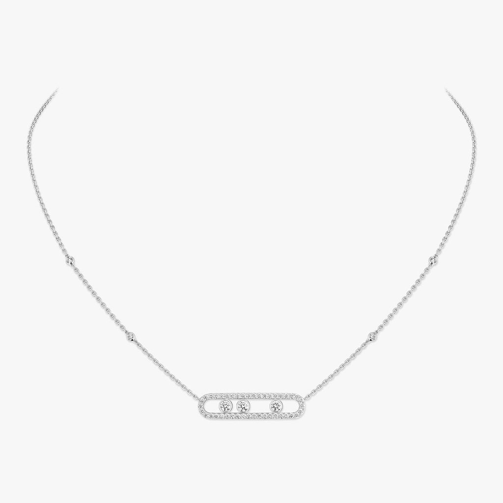 [LUXE] Move Pave_ Rose Gold Diamond Necklace