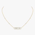 [LUXE] Move Pave_ Rose Gold Diamond Necklace