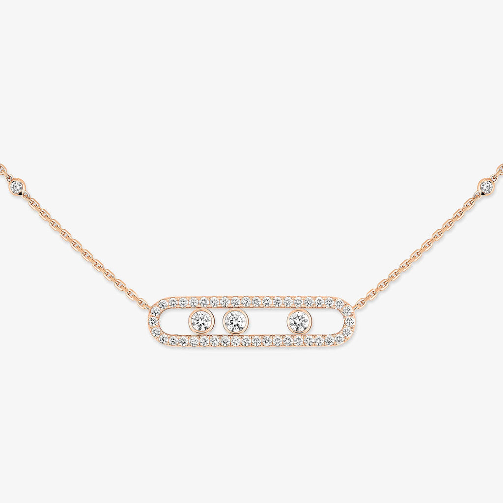 [LUXE] Move Pave_ Rose Gold Diamond Necklace