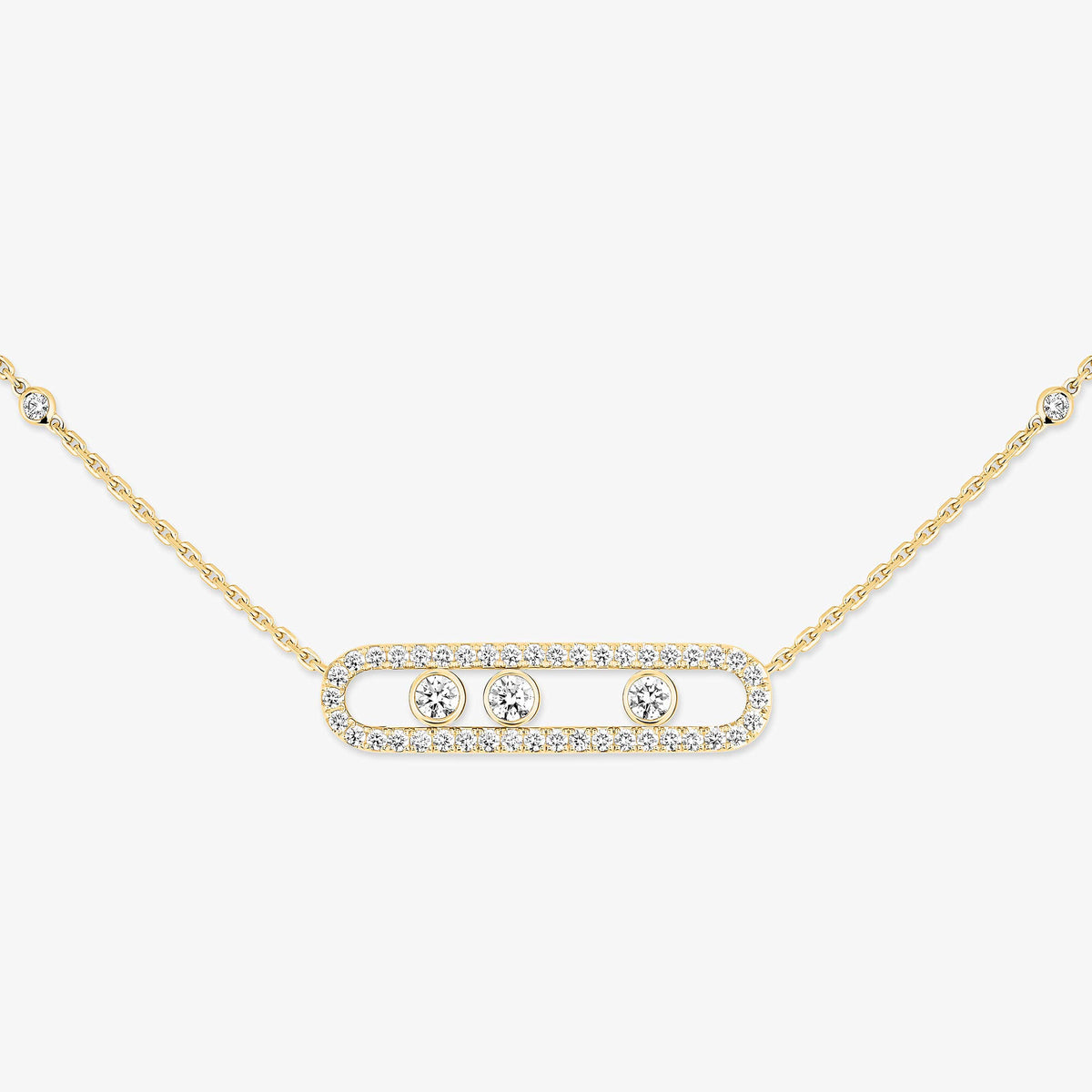 [LUXE] Move Pave_ Rose Gold Diamond Necklace