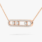 [LUXE] Move Pave_ Rose Gold Diamond Necklace