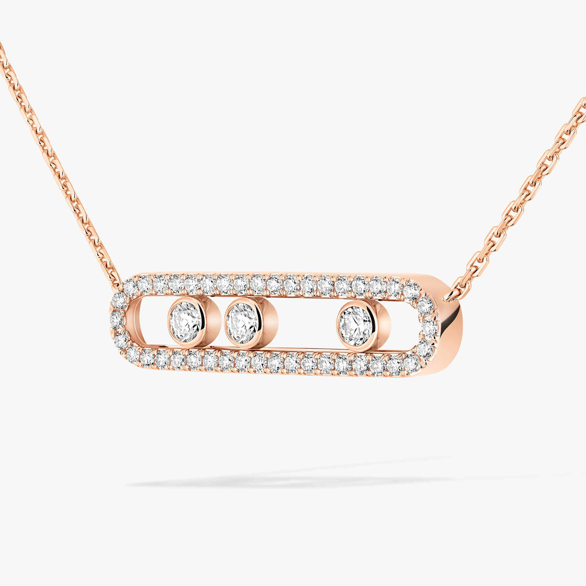 [LUXE] Move Pave_ Rose Gold Diamond Necklace