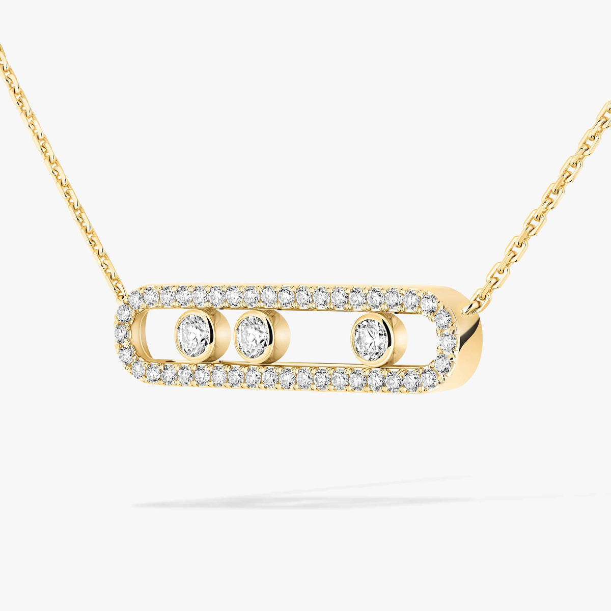 [LUXE] Move Pave_ Rose Gold Diamond Necklace