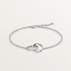 [Luxe Jewelry]LOVE DOUBLE RING HALF DIAMOND BRACELET