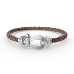 [Luxe]FORCE LARGE HORSESHOE HALF DIAMOND BRACELET SILVER