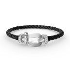 [Luxe]FORCE LARGE HORSESHOE HALF DIAMOND BRACELET SILVER