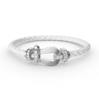 [Luxe]FORCE LARGE HORSESHOE HALF DIAMOND BRACELET SILVER