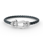 [Luxe]FORCE LARGE HORSESHOE FULL DIAMOND BRACELET SILVER
