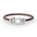 [Luxe]FORCE LARGE HORSESHOE FULL DIAMOND BRACELET SILVER