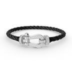 [Luxe]FORCE LARGE HORSESHOE FULL DIAMOND BRACELET SILVER