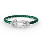 [Luxe]FORCE LARGE HORSESHOE FULL DIAMOND BRACELET SILVER
