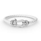 [Luxe]FORCE LARGE HORSESHOE FULL DIAMOND BRACELET SILVER