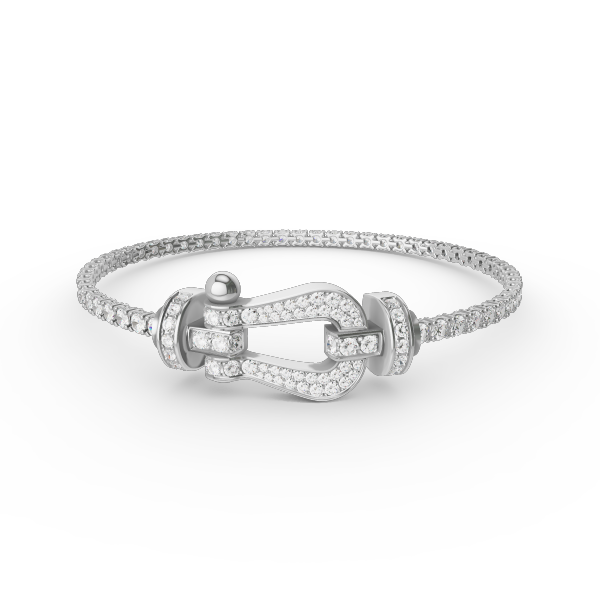 [Luxe] BRACELET DE TENNIS FORCE GRAND FER À CHEVAL TOUT DIAMANT 