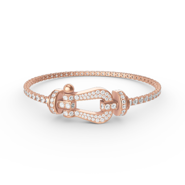 [Luxe] BRACELET DE TENNIS FORCE GRAND FER À CHEVAL TOUT DIAMANT 