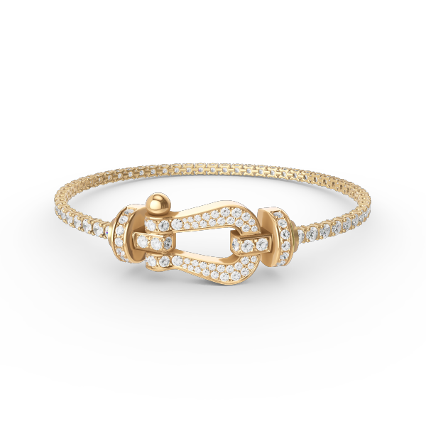 [Luxe] BRACELET DE TENNIS FORCE GRAND FER À CHEVAL TOUT DIAMANT 